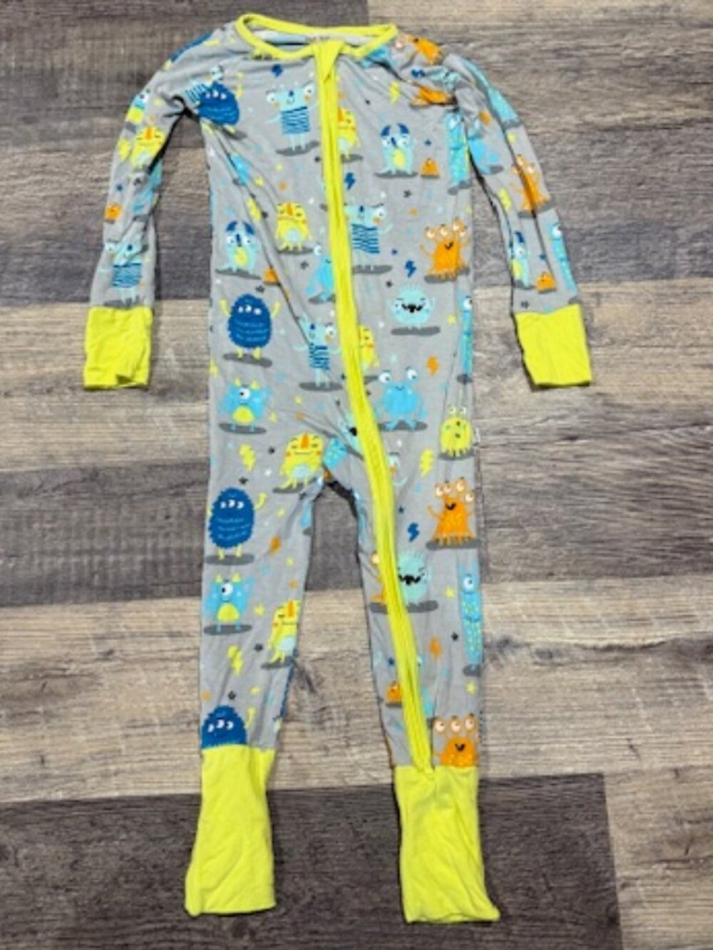 Little Sleepies 18-24 Month Monsters Print Zippie Footie Pajamas